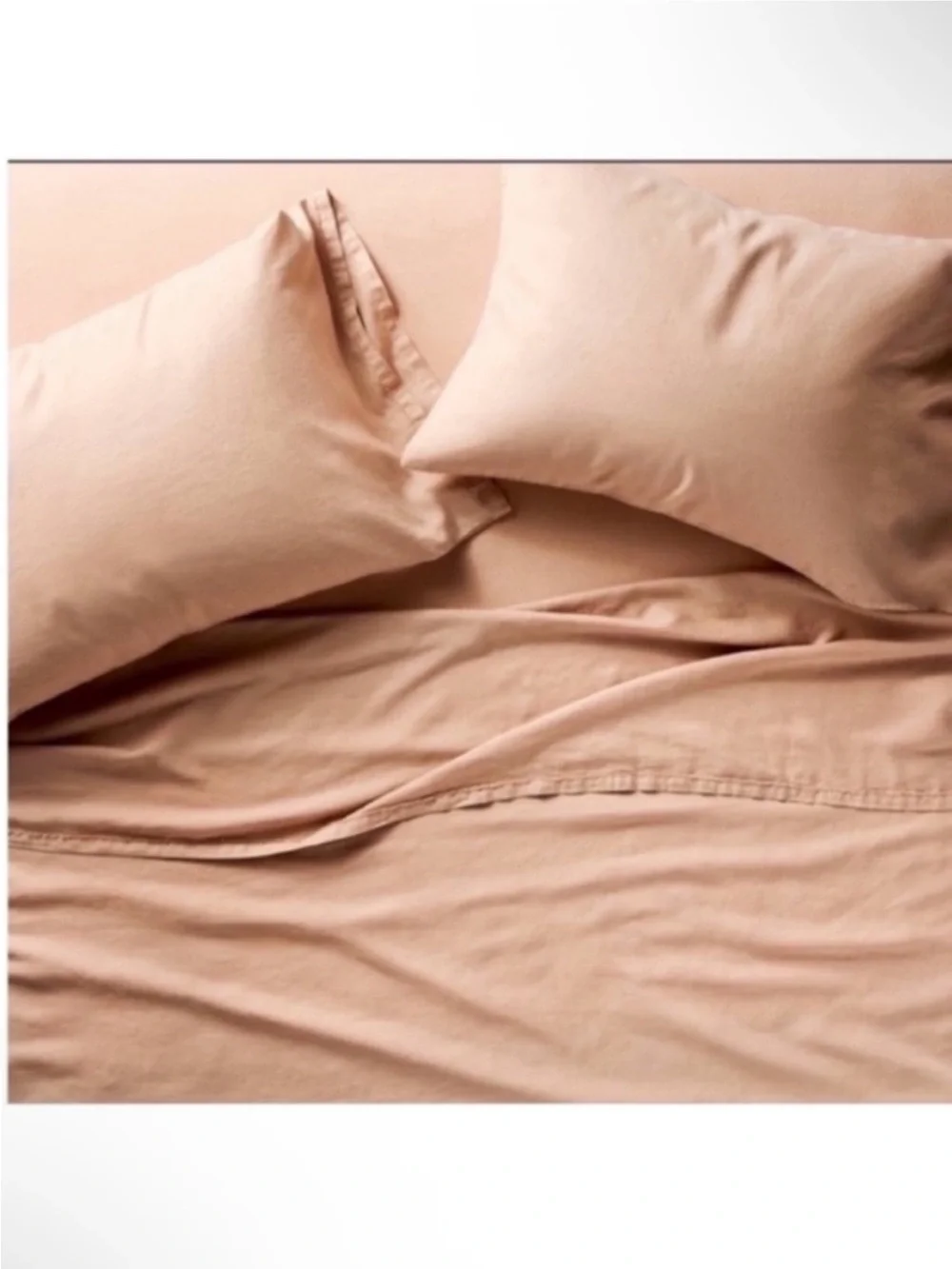NWT California King 100% Linen Sheet Set Light Adobe Clay - Casaluna